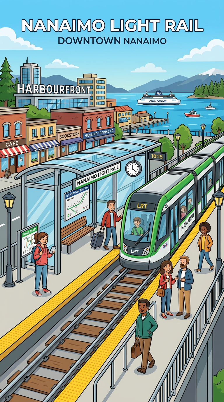 Light rail transit throughout south Vancouver Island, bike path networks, and efficient roadways.
